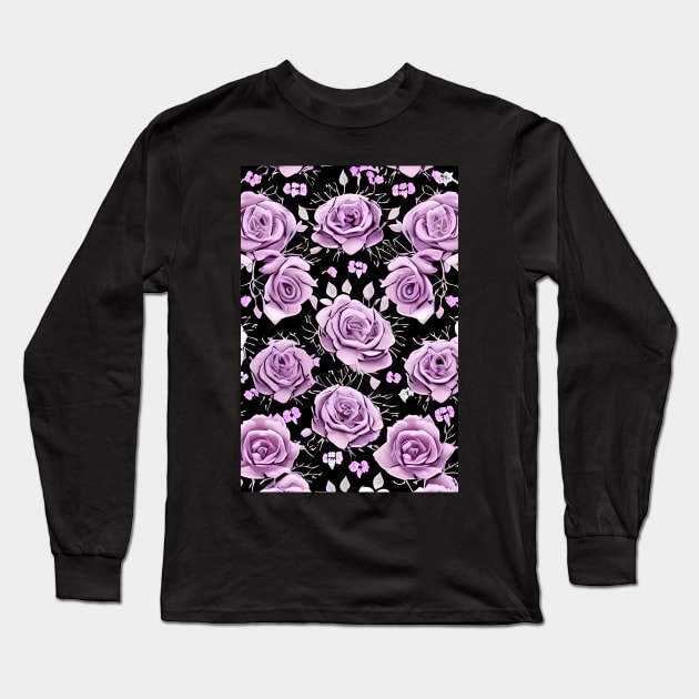 rose pattern Long Sleeve T-Shirt by FineArtworld7